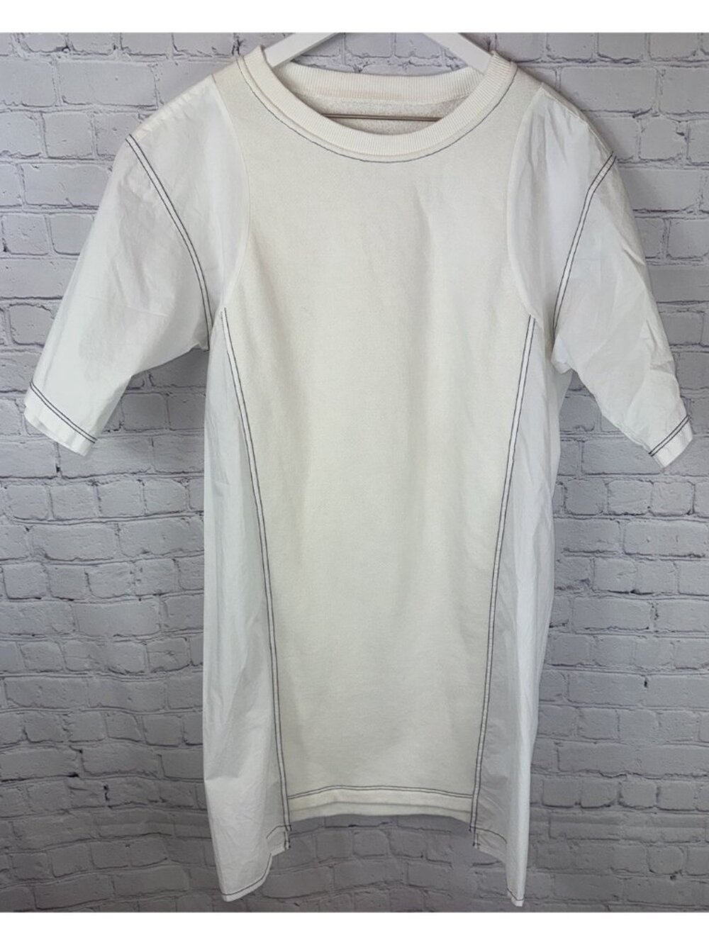 MAISON MARGIELA Women’s Size Small White Short Sleeve Shirt Dress Made in Italy